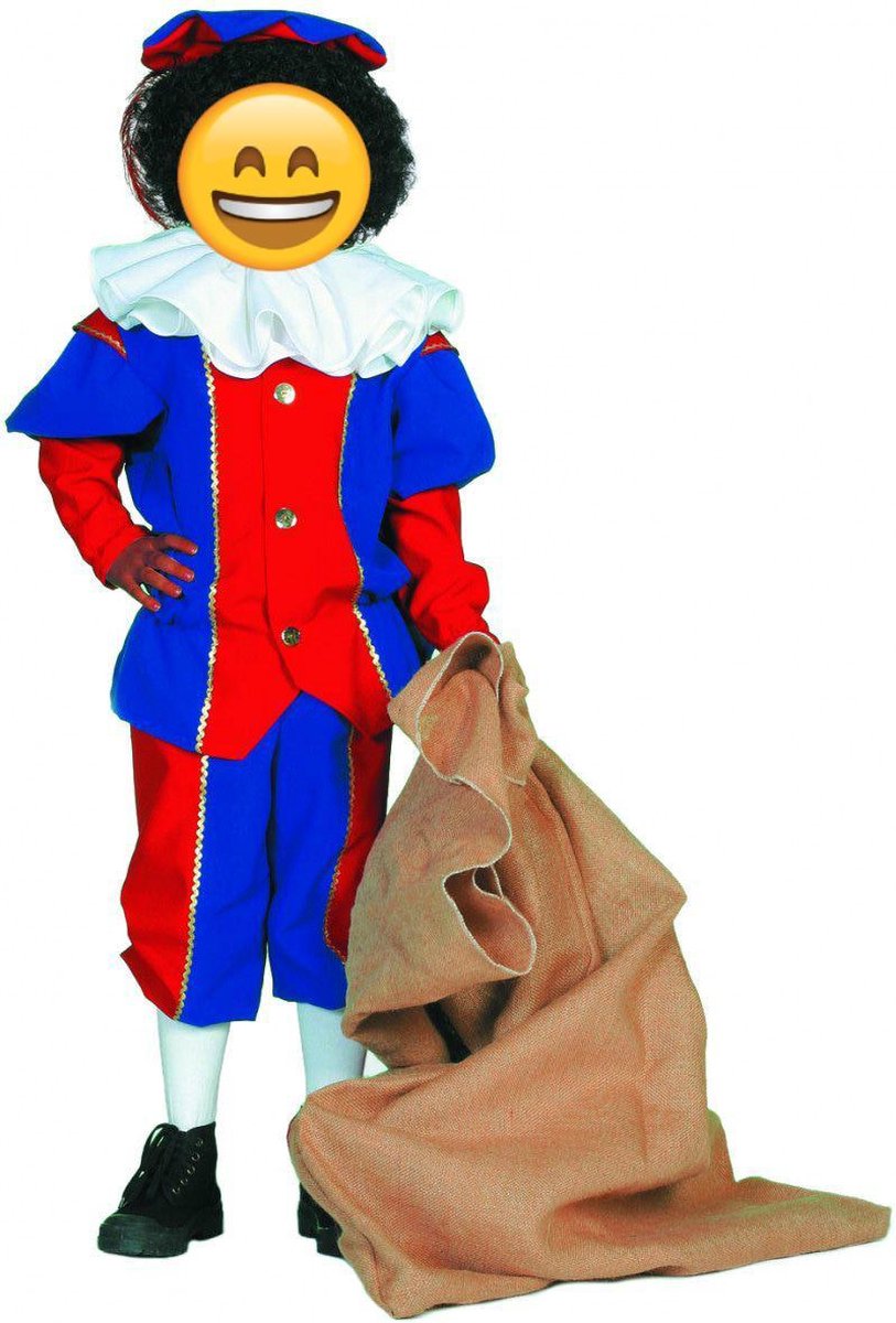 Piet Kostuum | Blauw-Rode Pietje Kinderen Kostuum | Maat 128 | Sinterklaas | Verkleedkleding